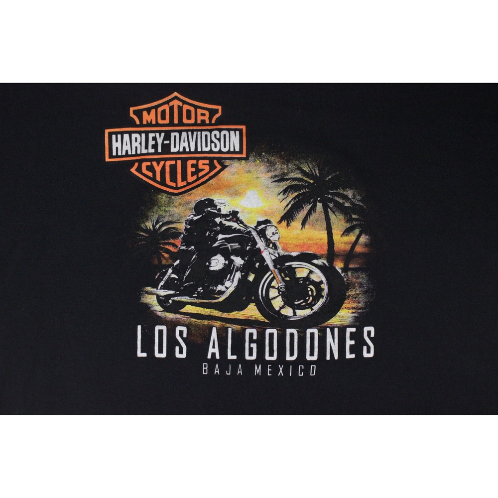 Harley Davidson Baja Mexico Los Algodones T-Shirt 3XL Black Sunset Motorcycle